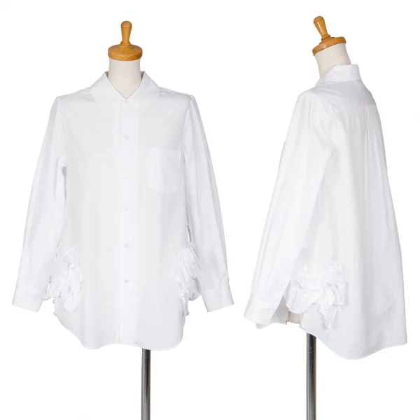 コムコム コムデギャルソンCOMME des GARCONS 裾フリルラウンドカラーロングシャツ