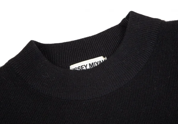 イッセイミヤケISSEY MIYAKEアシンメトリーワイドニットセーター 黒M K-101731_010