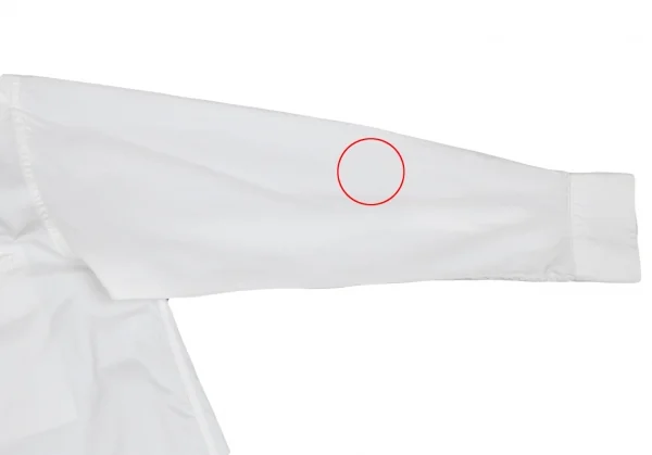 イッセイミヤケISSEY MIYAKE右袖ストライプ切替シャツ 白M K-101734_008