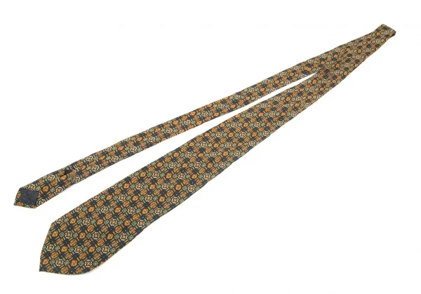 ティファニーTIFFANY&CO シルク総柄ネクタイ 黄青緑 K-101751_002