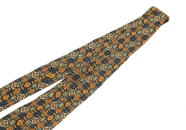 ティファニーTIFFANY&CO シルク総柄ネクタイ 黄青緑 K-101751_003