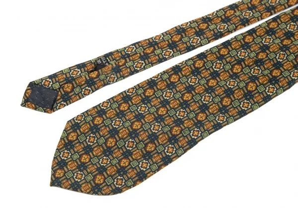 ティファニーTIFFANY&CO シルク総柄ネクタイ 黄青緑 K-101751_004