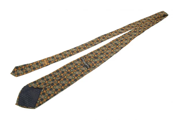 ティファニーTIFFANY&CO シルク総柄ネクタイ 黄青緑 K-101751_005