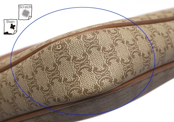 セリーヌCELINE オールドセリーヌマカダムクラッチバッグ 茶ベージュ K-101753_010