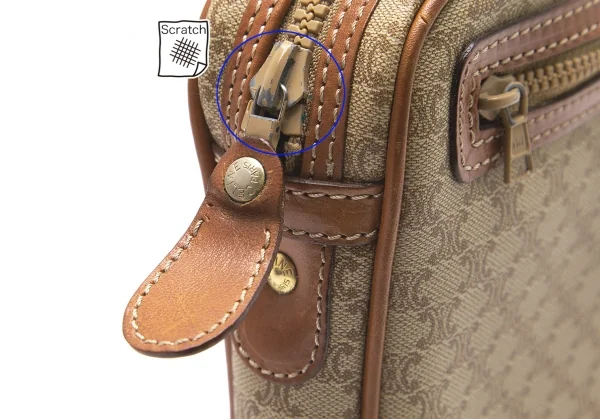 セリーヌCELINE オールドセリーヌマカダムクラッチバッグ 茶ベージュ K-101753_013