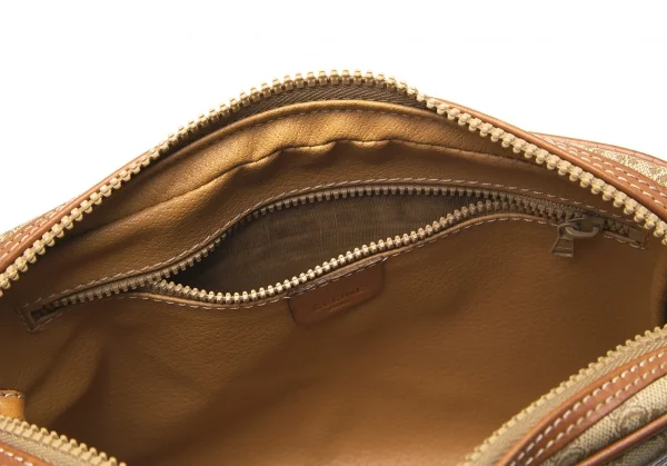 セリーヌCELINE オールドセリーヌマカダムクラッチバッグ 茶ベージュ K-101753_018