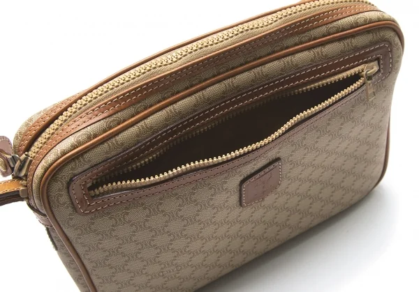 セリーヌCELINE オールドセリーヌマカダムクラッチバッグ 茶ベージュ K-101753_006