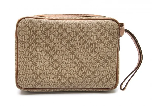 セリーヌCELINE オールドセリーヌマカダムクラッチバッグ 茶ベージュ K-101753_008