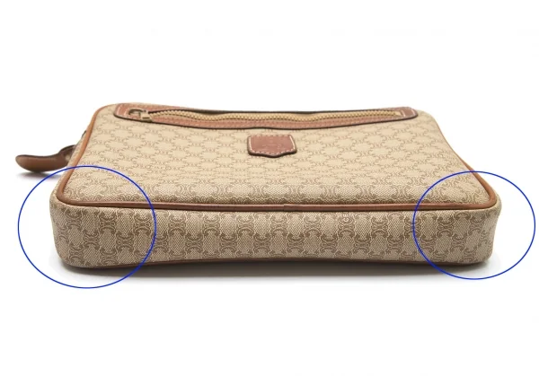 セリーヌCELINE オールドセリーヌマカダムクラッチバッグ 茶ベージュ K-101753_009