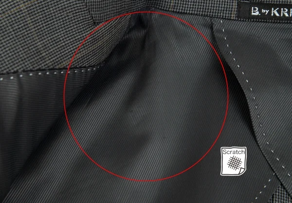 クリツィアB.byKRIZIA ウールグレンチェック2Bジャケット グレー黒L位 K-101763_011