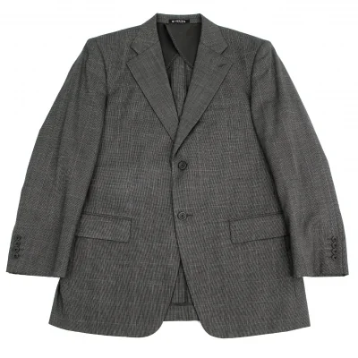 クリツィアB.byKRIZIA ウールグレンチェック2Bジャケット グレー黒