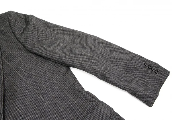 クリツィアB.byKRIZIA ウールグレンチェック2Bジャケット グレー黒L位 K-101763_005