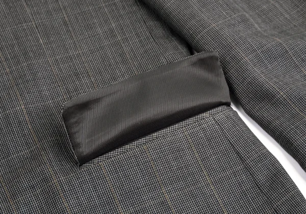 クリツィアB.byKRIZIA ウールグレンチェック2Bジャケット グレー黒L位 K-101763_009