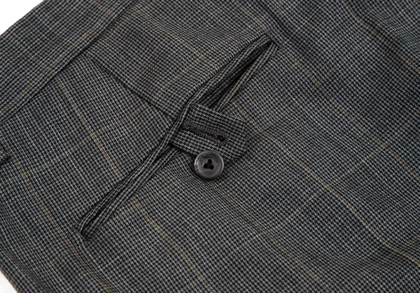 クリツィアB.byKRIZIA ウールグレンチェックシングルスラックスパンツ グレー黒L位 K-101764_011