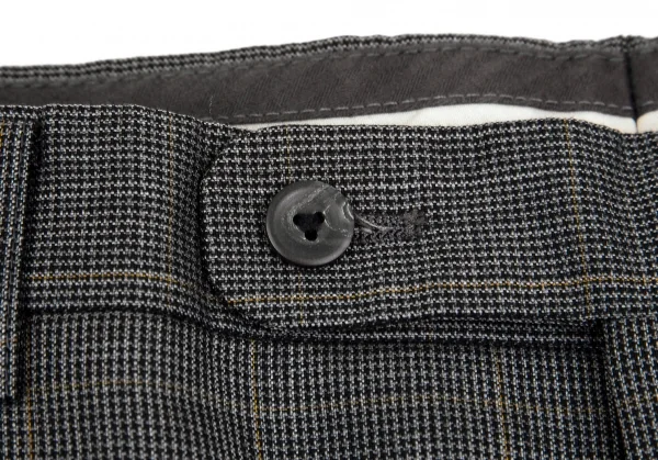 クリツィアB.byKRIZIA ウールグレンチェックシングルスラックスパンツ グレー黒L位 K-101764_003