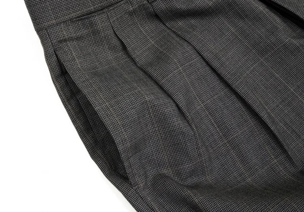 クリツィアB.byKRIZIA ウールグレンチェックシングルスラックスパンツ グレー黒L位 K-101764_006