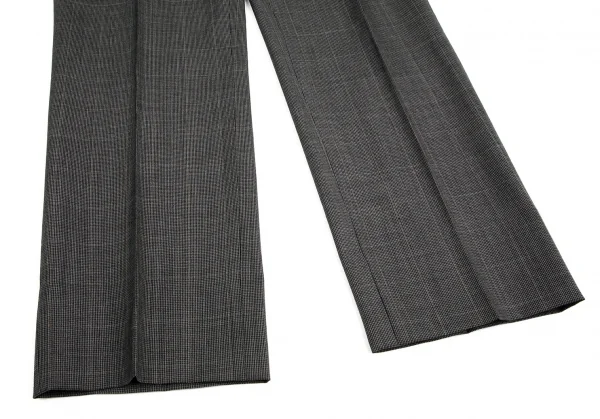 クリツィアB.byKRIZIA ウールグレンチェックシングルスラックスパンツ グレー黒L位 K-101764_007
