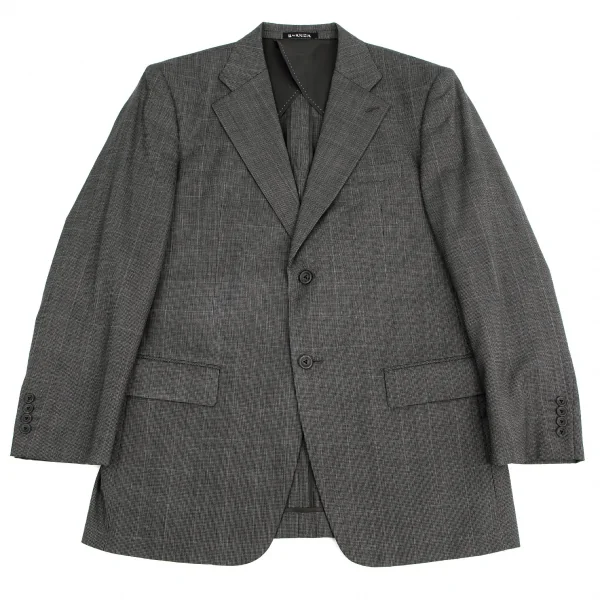 クリツィアB.byKRIZIA ウールグレンチェック2Bセットアップスーツ グレー黒L位 K-101765_002