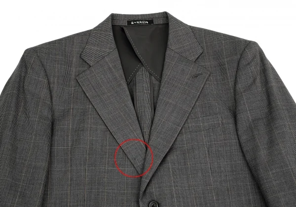 クリツィアB.byKRIZIA ウールグレンチェック2Bセットアップスーツ グレー黒L位 K-101765_003
