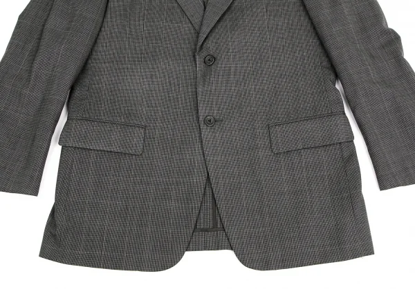 クリツィアB.byKRIZIA ウールグレンチェック2Bセットアップスーツ グレー黒L位 K-101765_006