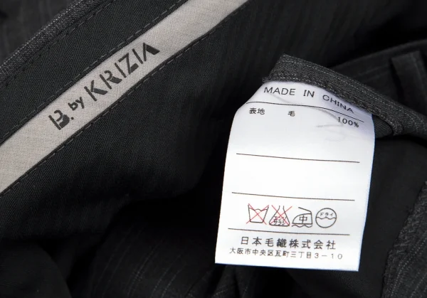 クリツィアB.byKRIZIA ウールストライプシングルスラックスパンツ グレーL位 K-101767_015
