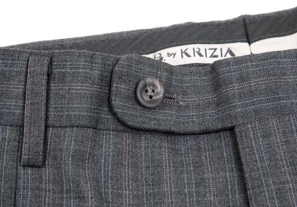 クリツィアB.byKRIZIA ウールストライプシングルスラックスパンツ グレーL位 K-101767_003