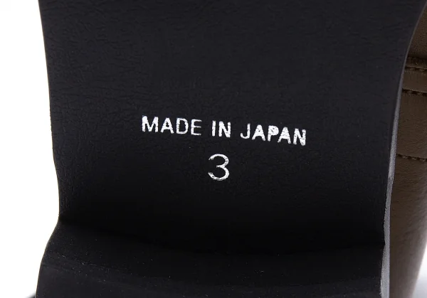 ワイズY's レザーヒールバックジップブーツ 茶3（24.5位） K-101774_007