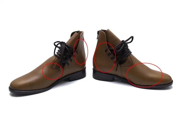 ワイズY's レザーヒールバックジップブーツ 茶3（24.5位） K-101774_009