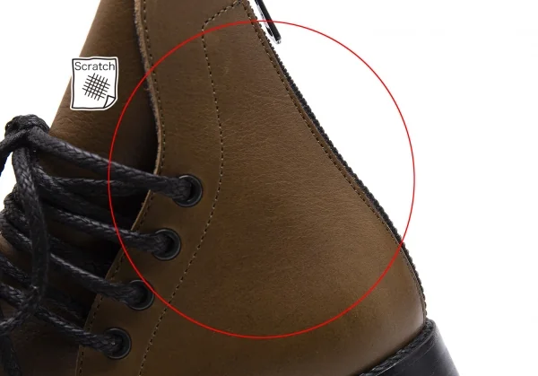 ワイズY's レザーヒールバックジップブーツ 茶3（24.5位） K-101774_011