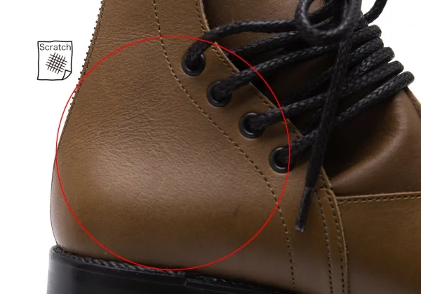 ワイズY's レザーヒールバックジップブーツ 茶3（24.5位） K-101774_012