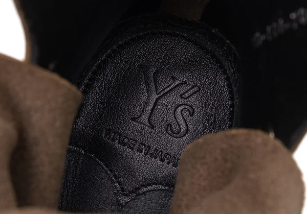 ワイズY's レザーヒールバックジップブーツ 茶3（24.5位） K-101774_018