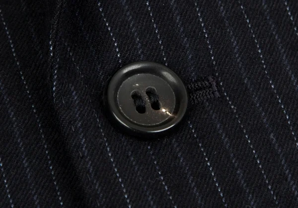 コムデギャルソン オムCOMME des GARCONS HOMME ウールストライプジャケット 紺S K-101784_010
