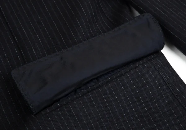 コムデギャルソン オムCOMME des GARCONS HOMME ウールストライプジャケット 紺S K-101784_011