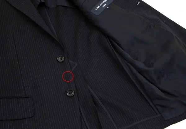 コムデギャルソン オムCOMME des GARCONS HOMME ウールストライプジャケット 紺S K-101784_012