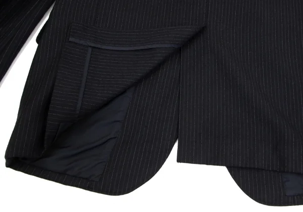 コムデギャルソン オムCOMME des GARCONS HOMME ウールストライプジャケット 紺S K-101784_017