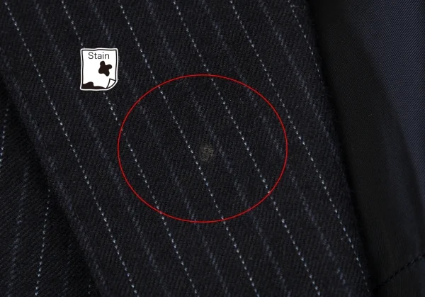 コムデギャルソン オムCOMME des GARCONS HOMME ウールストライプジャケット 紺S K-101784_003