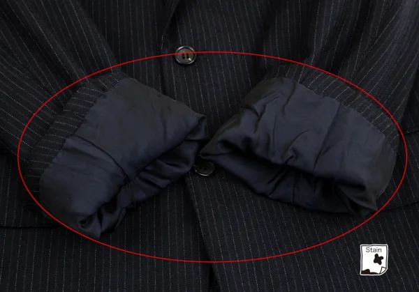 コムデギャルソン オムCOMME des GARCONS HOMME ウールストライプジャケット 紺S K-101784_008