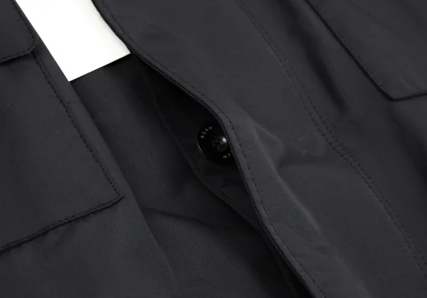 ラムhLam ナイロン中綿フライフロントダブルジップミリタリージャケット 黒M K-101788_011