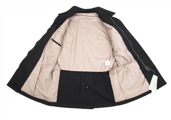 ラムhLam ナイロン中綿フライフロントダブルジップミリタリージャケット 黒M K-101788_014