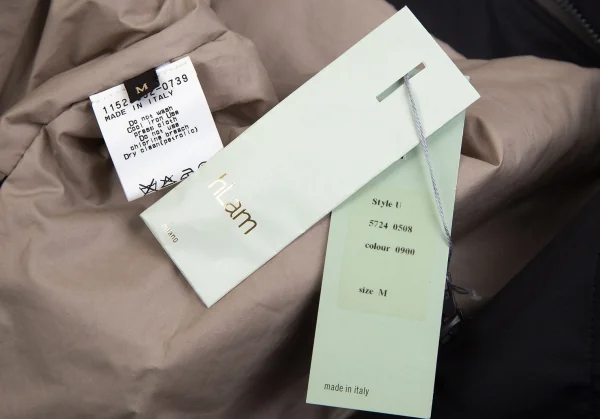 ラムhLam ナイロン中綿フライフロントダブルジップミリタリージャケット 黒M K-101788_018