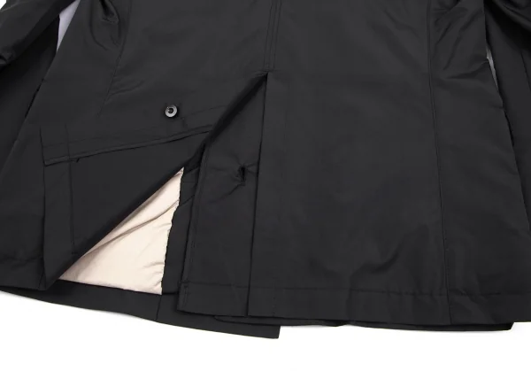 ラムhLam ナイロン中綿フライフロントダブルジップミリタリージャケット 黒M K-101789_016