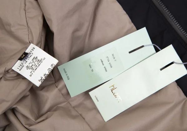 ラムhLam ナイロン中綿フライフロントダブルジップミリタリージャケット 黒M K-101789_018