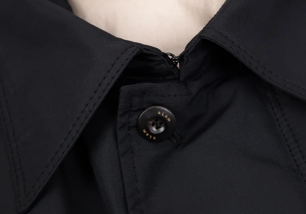 ラムhLam ナイロン中綿フライフロントダブルジップミリタリージャケット 黒M K-101789_005