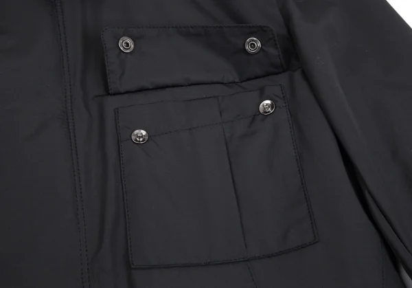 ラムhLam ナイロン中綿フライフロントダブルジップミリタリージャケット 黒M K-101789_006