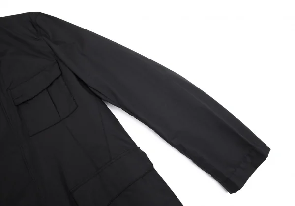 ラムhLam ナイロン中綿フライフロントダブルジップミリタリージャケット 黒M K-101789_007