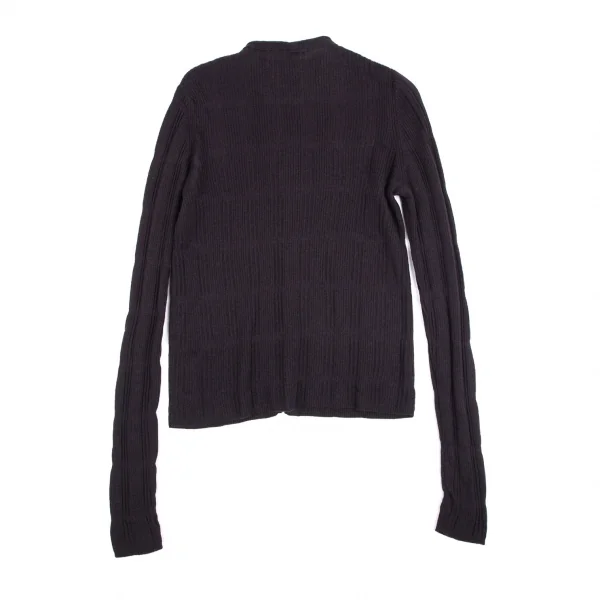 プラダ PRADA ウールリブニットカーディガン 紫38 K-101793_010