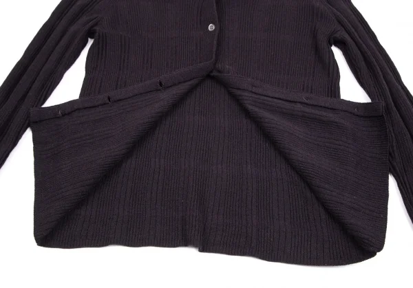 プラダ PRADA ウールリブニットカーディガン 紫38 K-101793_009