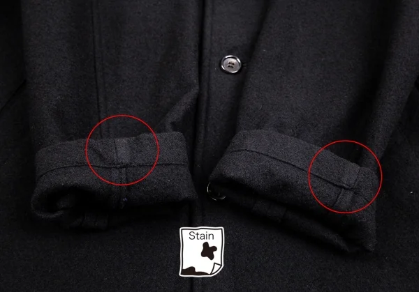コムデギャルソン オムCOMME des GARCONS HOMME 裏テープパイピンクデザインウールコート 黒S K-101803_010