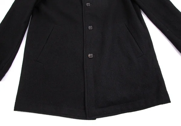 コムデギャルソン オムCOMME des GARCONS HOMME 裏テープパイピンクデザインウールコート 黒S K-101803_011