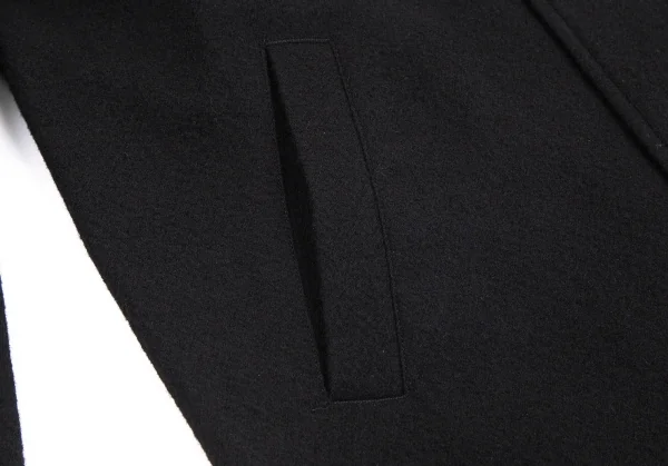 コムデギャルソン オムCOMME des GARCONS HOMME 裏テープパイピンクデザインウールコート 黒S K-101803_012